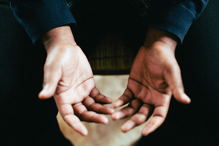 Close up photo of open hands