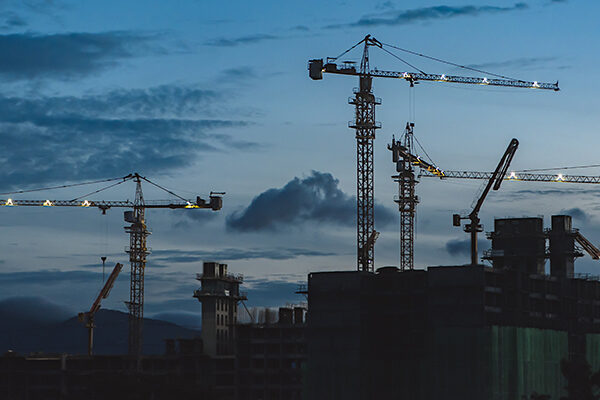 Cranes at a construction site
