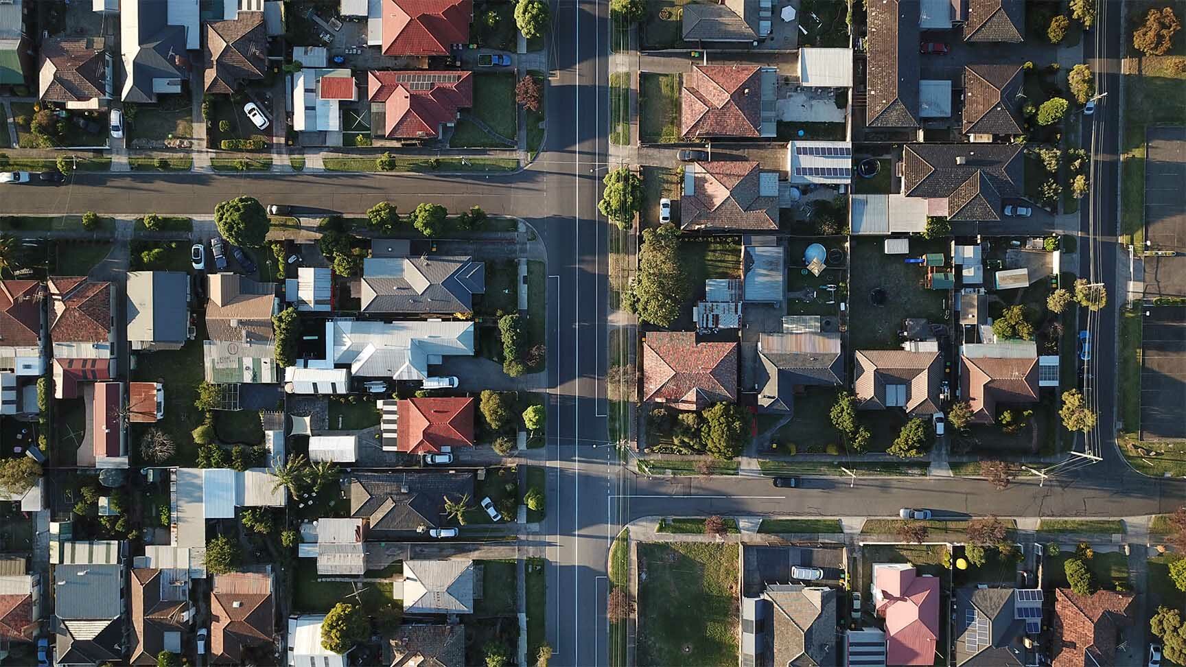 Birds-eye view of a city