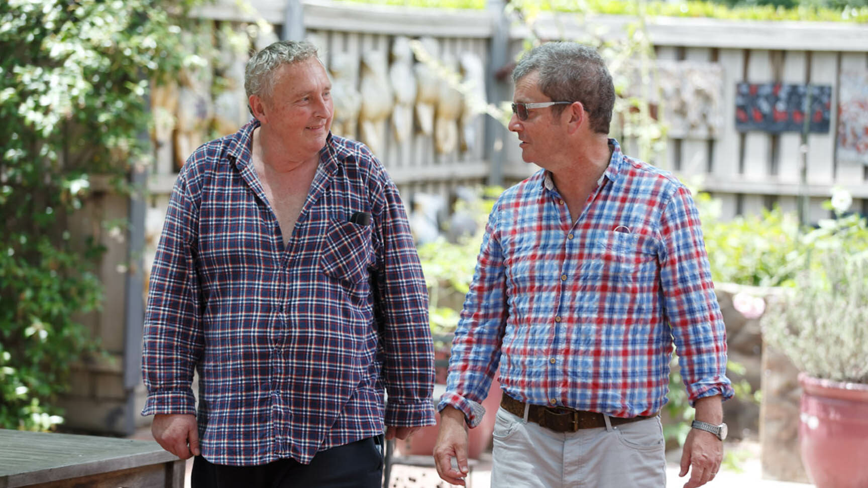 Client and Case Manager chatting while on a walk