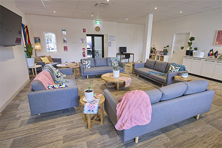couches facing each other in the new women's house