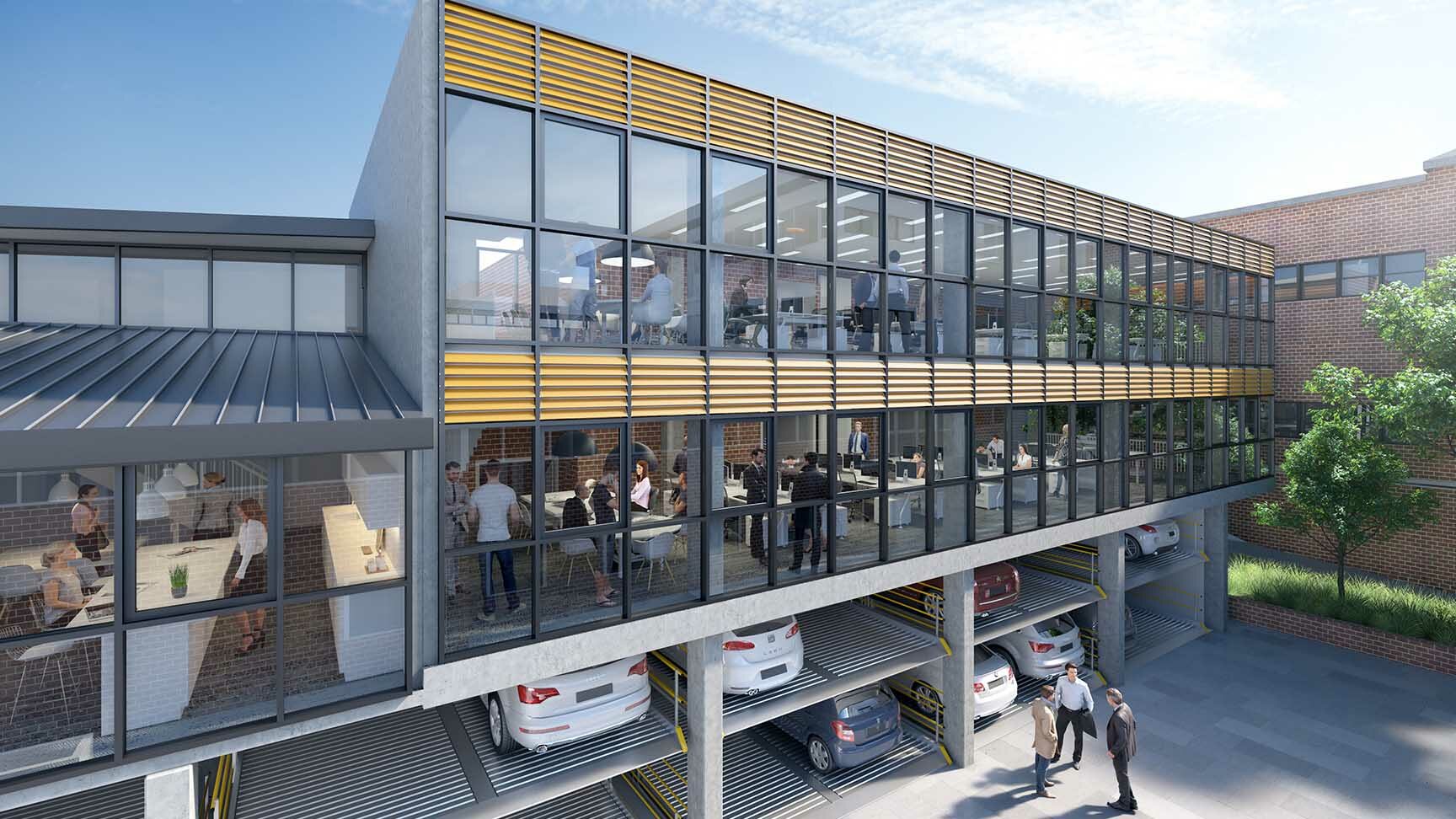 CGI of Sacred Heart Mission's Project 101 office building