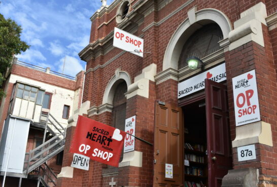 Outside of the iconic St Kilda op shop