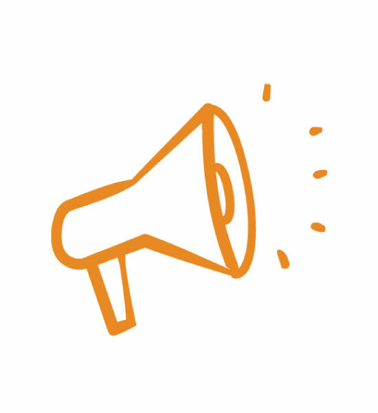 Orange loudspeaker icon