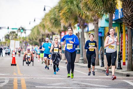 Runners participating in a running event