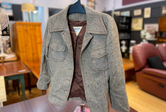 A men's tweed jacket