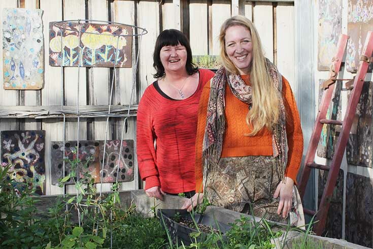 two-women-in-garden Two staff members of our RHPP program in the garden of our community rooming house