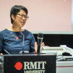 Hang Vo delivering an oration at the launch of the RMIT Social Equity Research Centre