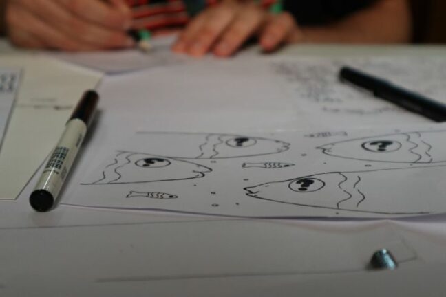 A client drawing of fish