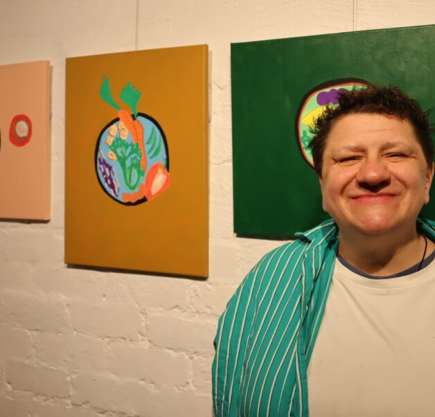 Artist Suzie at the exhibiton