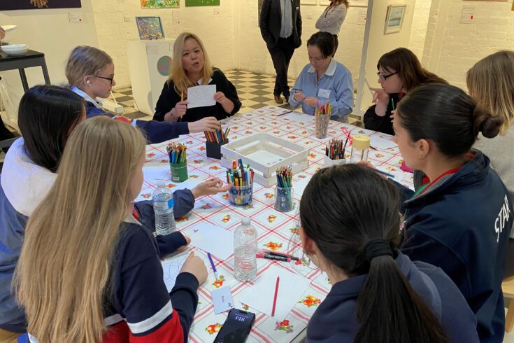 Star of the Sea students partaking in art therpy with Sacred Heart Mission