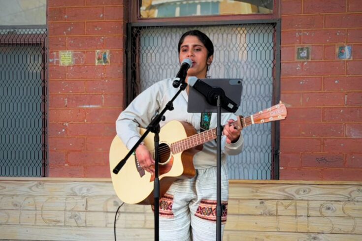 Iha busking, fundraising for sacred heart mission